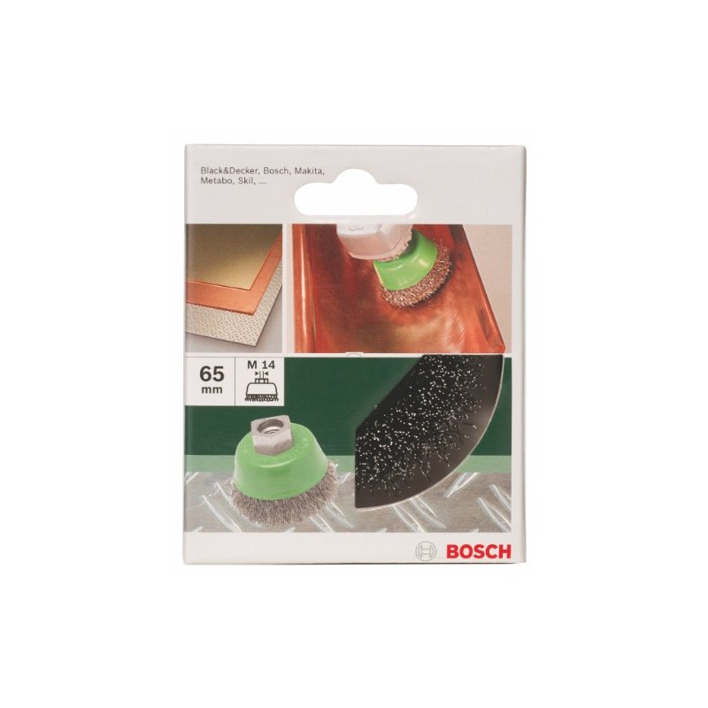 Bosch 2609256501 DIY Topfbürste Gewellter Draht, Edelstahl, ø 75 mm,