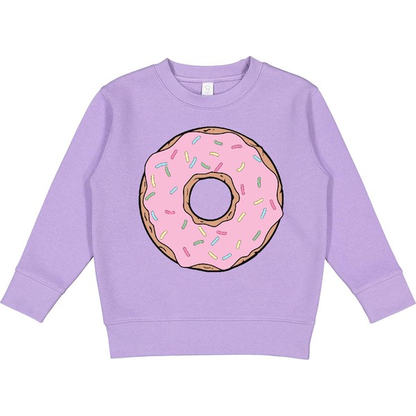 inktastic Pink Donut with Sprinkles Toddler Sweatshirt 3T Lavender 391b8