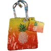 2 Piece Matching Reversible Sequin Pineapple Bag And Purse.