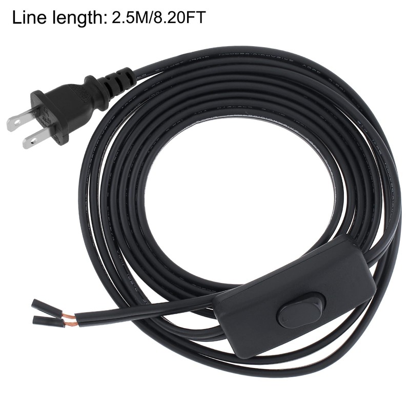 RTNLIT 8FT Lamp Cord with On/Off Button Switch and Polarized