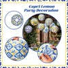 Capri Lemon Paper Lanterns Mediterranean Yellow Blue Tiles Hanging Decor