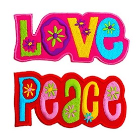 Graphic Dust Love Peace Embroidered Iron On Patch Applique Sign Symbol Logo Cute Happy