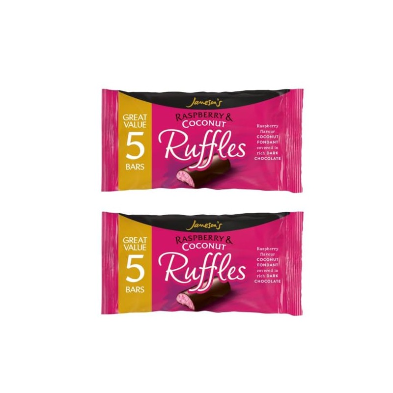 Jameson's Raspberry & Coconut Ruffles 5 Bars Pack 130g (Pack