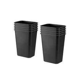 Zedfire 10 Pack, Recycle Wastebasket, 41 Qt./10 Gallon Rectangular Wastebasket/Trash Can Kit - Compact Recycling Bin, Slim Design for Business, Kitchen, Household, Workplace, and Dormitory - Black