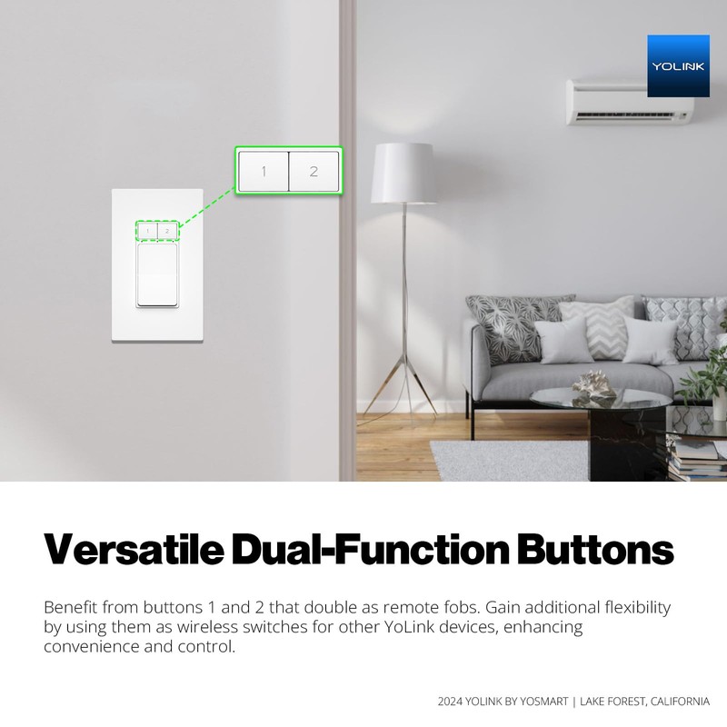 YoLink FlexSwitch, Single Pole Switch, Long-Lasting Battery Powered Smart Light