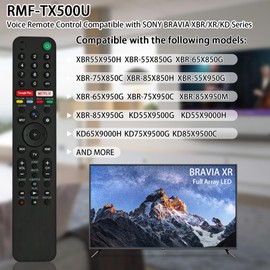 RMF-TX500U Voice Remote Control - for Sony Bravia Series TV, for Sony XBR/XR/KD/KDL Series TV, RMF-TX500U Replacement Remote Control (for X900H X800H X950G X850G 55A8H X75CH X750H etc.)