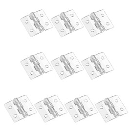 sourcing map Small Acrylic Hinges Plastic Clear Hinge 35 x 30 mm Continuous Piano Folding Hinges with Hole for Aquarium Lid Crafts Display Stand Pack of 10 Transparent