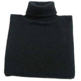 Vpang Knitted Mock Turtleneck Winter Unisex Half Blouse Pullover Dickey Faux Collar (Black)