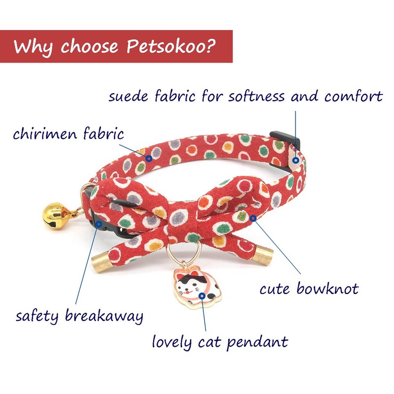 PetSoKoo Bowtie Cat Collar With Bell Bowknot With Cute Cat