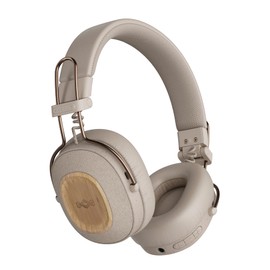 House of Marley Positive Vibration Riddim Wireless On-Ear Headphones - Bluetooth Headphones, 50 Hours Playtime, Foldable Headphones with Microphone, USB-C Fast Charging, Sustainable Materials, Cream