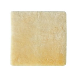Homeroots 17" Square Natural Off White Medical Grade Sheepskin Chair Pad
