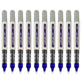 uni-ball - Uni Mitsubishi Pencil - 10 Eye Fineliner Pens UB-157 - Rollerball Pen with Liquid Ink Blue - Tip 0.7mm - Writing Medium