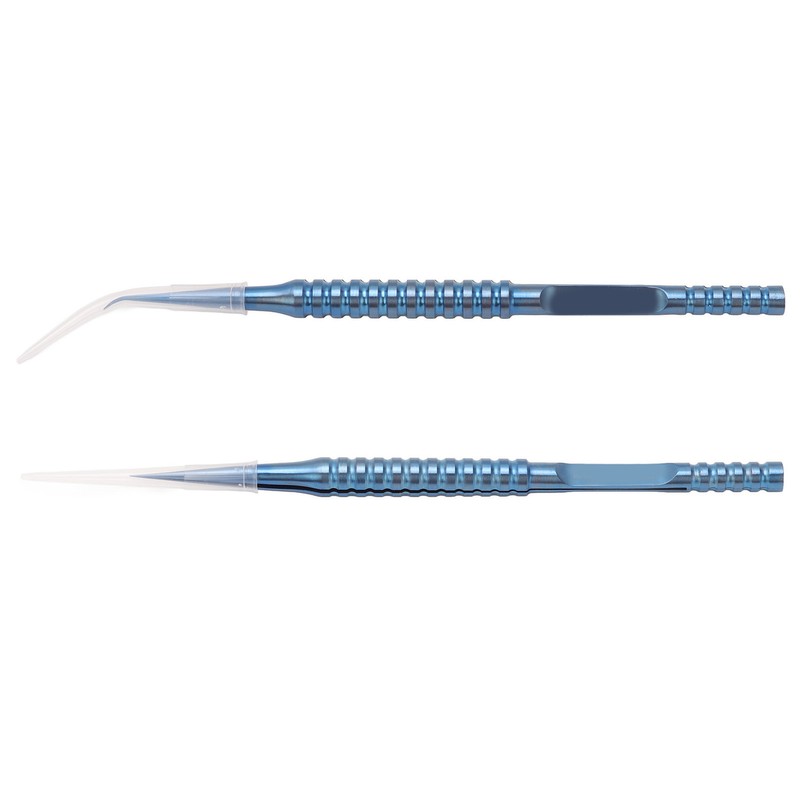 2 Pcs Fine Tipped Tweezers Straight Tip Bent Tip Titanium
