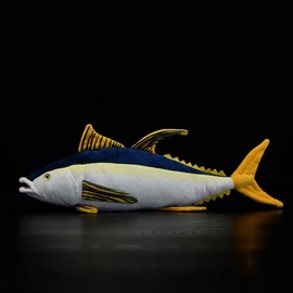 Simulation Tuna Plush-Yellow15.75" Thunnus Albacares Stuffed Animal,Soft Tuna Plush Toy, Stuffed Toy,Cuddly Toys,Gifts for Kids