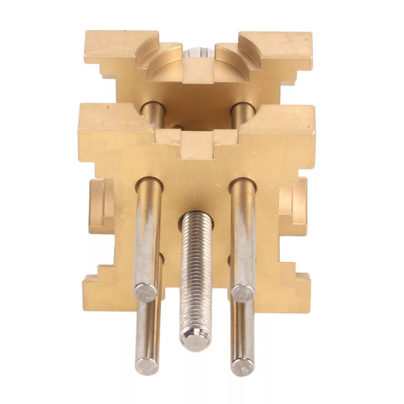 Adjustable Brass Watch Movement Holder with Storage Box