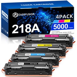 218A Replacement for HP 218A 218X Toner Cartridges 4 Pack for Color LaserJ Pro MFP 3201dw 3301cdw 3301fdw 3301sdw Printer W2180A W2181A W2182A W2183A No Chip