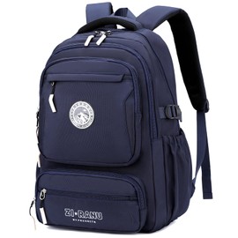 Amythe School Backpack Teenager Backpack Boys Fashion Daypack for 15.6 Inch Laptop, Waterproof School Bag Boys Casual School Bag 5th 12th Grade, navy