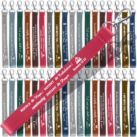 BBTO 90 Pcs Christian Keychains Bulk Scripture Keychain Inspirational Religious Key Chains Bible Verse Church Gifts (Stylish Color)