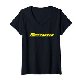 Womens Firestarter | Brush in Yellow 1900's song Music V-Neck T-Shirt
