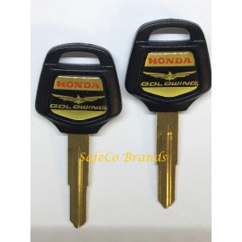 SafeCo Brands 2-Honda Goldwing Key Blanks with Logo Fits 2001 thru 2018 UNCUT BLANKS