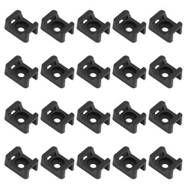 Coolty Pack of 150 Black Cable Ties Attachment 23 mm x 16 mm Saddle Mount Cable Tie Holder for Wiring Harness and Wires
