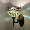 HWDFEI Tiffany Sconce Lamp Stained Glass Wall Lamp,8X10.5X11 Inch Plug