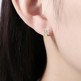 FXGHYH Minimalist Hoop Earrings Trendy 925 Sterling Silver Huggie Earrings, Small Cuff Gold Plated Cartilage Hoops Earrings for Women Hypoallergenic Jewelry