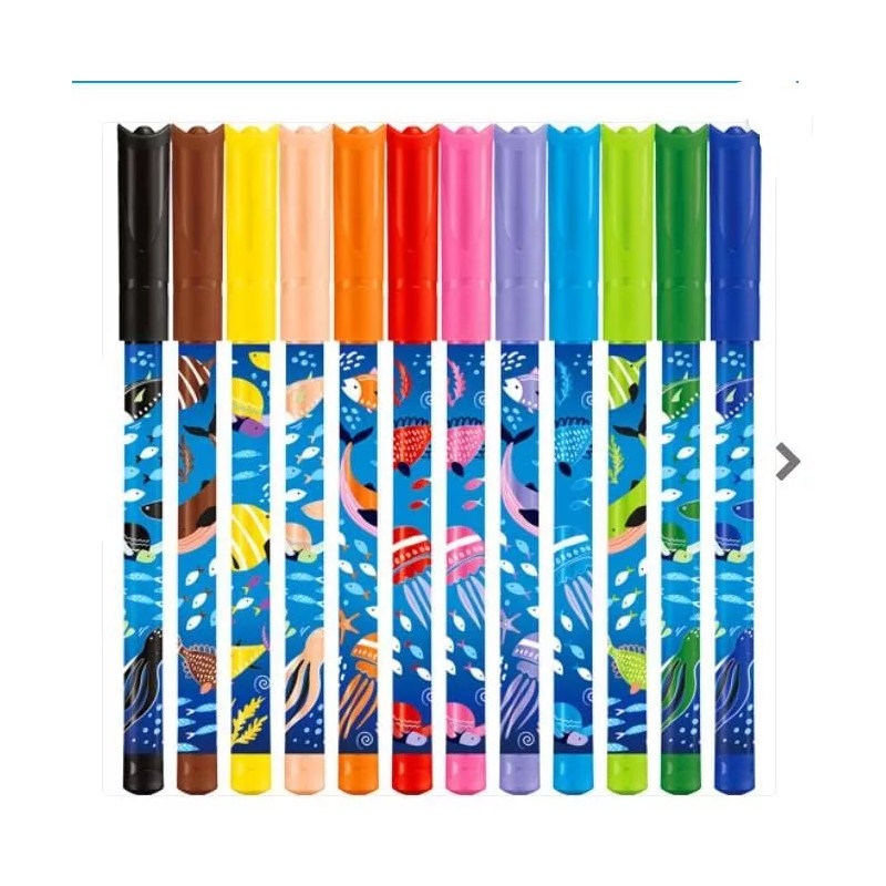 Maped Plumin Escolar Maped Ocean Deco Set De 12 Plumones