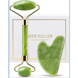 american eagle Jade Roller and Gua Sha Set - Guasha Tool for Face - Skin Care Gift Set