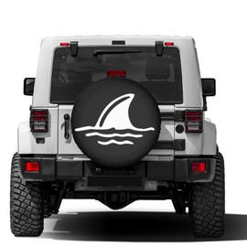 Foruidea Shark Fin in Water Spare Tire Cover Dust-Proof Wheel Tire Cover Fit Trailer, RV, SUV and Many Vehicle 17 Inch