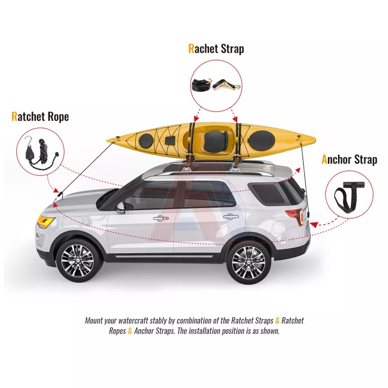AA-Racks J-Style Bilateral Folding Kayak Carrier for Canoe 180° Folding