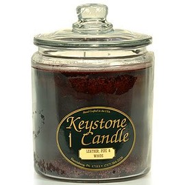 Pack of 2, 64 oz Leather, Pipe, and Woods Jar Candles 5.5" x 7.75" for Weddings, Home & Event Decoration, Relaxation, Made in US