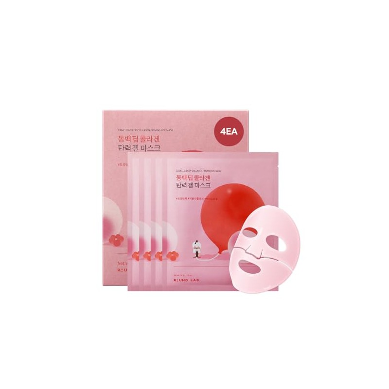 ROUND LAB Camellia Collagen Mask, 30min Hydrogel Mask, Quick Hydration,