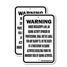 (2 Pack) Mississippi Equine | 18-Inch x 24-Inch Aluminum Parking Sign | Heavy Gauge, Rust Free Metal, Weatherproof, UV Protected & Fade Resistant