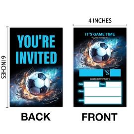 Qlnuk Soccer Birthday Party Invitations Soccer Birthday Invites With Envelopes Set of 20