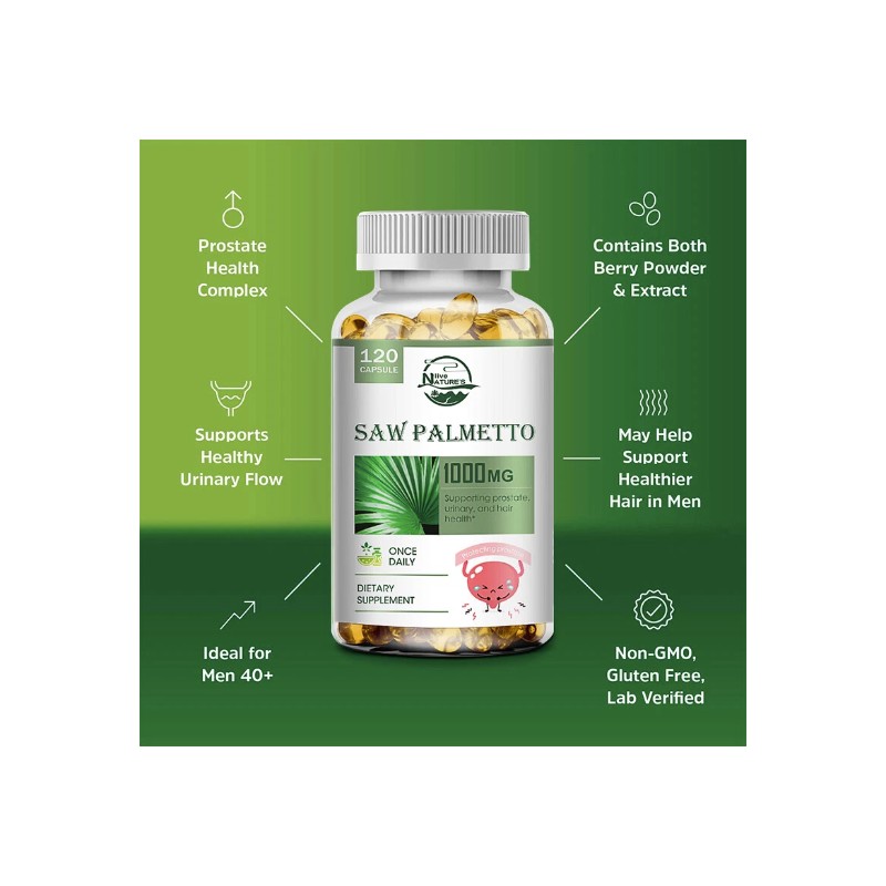 Extra Strength Saw Palmetto Extract Herbal Complex for Hair, Prostate