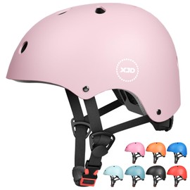 XJD Kids Helmet Toddlers Bike Helmet Age 3-13 Years Adjustable Skateboard Helmet for Cycle BMX Scooter Roller Skating for Children Boys/Girls (Pink Purple, Small)