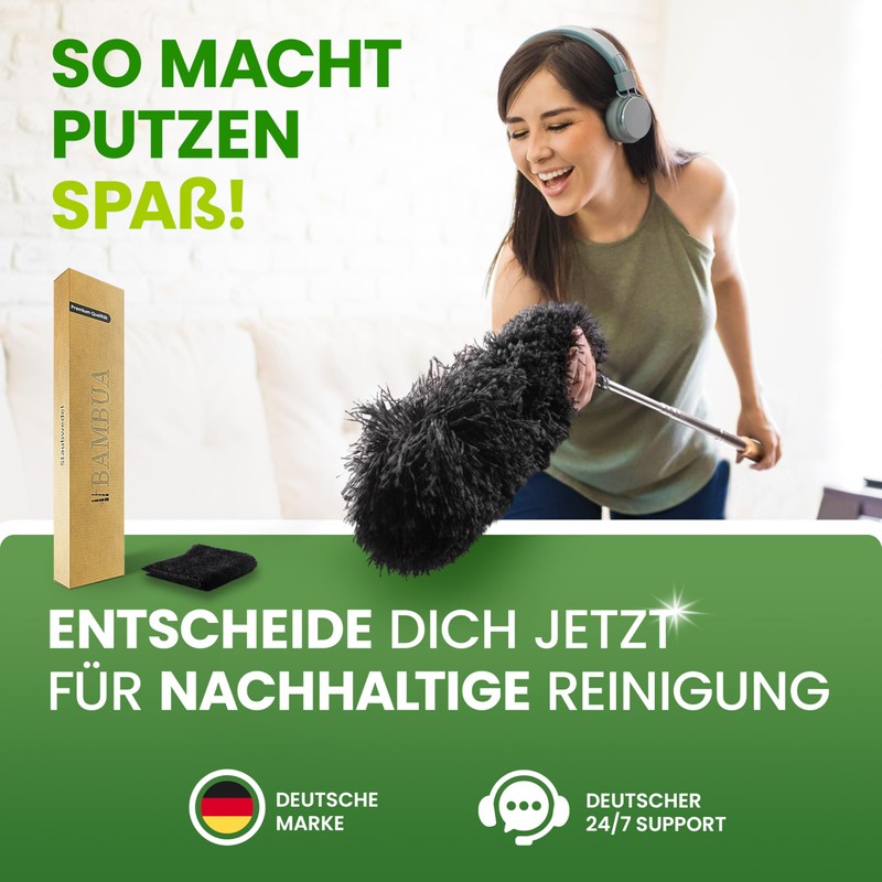 BAMBUA Duster 140 cm and 1 Microfibre Cloth