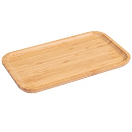 2-Pack Rectangle Bamboo Tray 12.60 * 7.08 * 0.8 in Bamboo Serving Platter Bamboo Trays Serving Tray Bamboo Breakfast Dinner Food Trays Coffee Tea Serving Tray Fruit platters for Home Hotel Restaurant