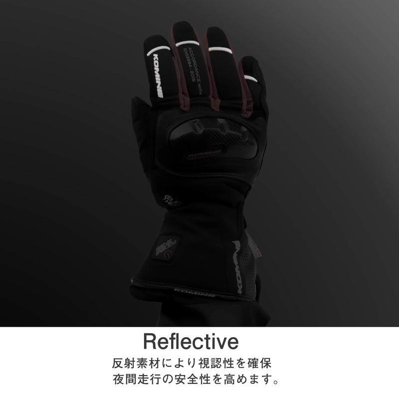 KOMINE EK-200 Carbon Protect Electric Gloves for Motorcycles, For Autumn