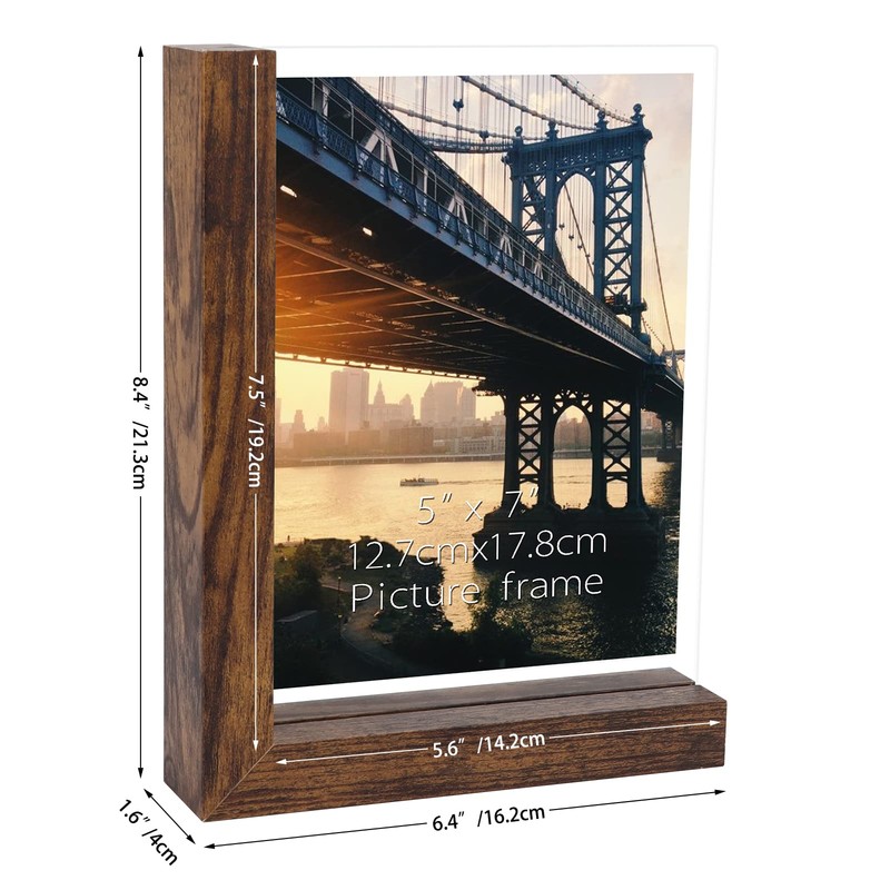 Lavezee 5x7 Picture Frames Set of 2, Double Sided Frame