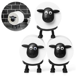 Sheep Toilet Paper Holder 3 Pack - Funny 3D Printed Black Sheep Toilet Roll Holder - Free Standing Tissue Paper Roll Storage, Cute Bathroom Decor for Home or Guest Bathroom
