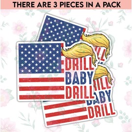 TODOLIA (3Pcs-3in) Drill Baby Drill Sticker, He Won 47th President Sticker, America Presidental Election 2024 Decal, Political Republican Gift Decoration Tablet Kindle Laptop Helmet Bumper