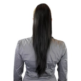 WIG ME UP - WK06-3 Hairpiece: Voluminous but Smooth Falling Braid/Ponytail Novel Holder with Mini Butterfly Clip Dark Brown 65cm