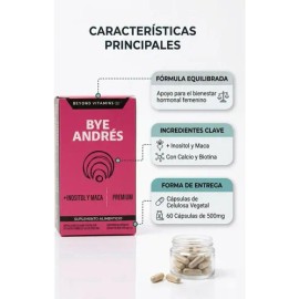 Bye Andrés Suplemento Inositol Y Maca 60 Cápsulas Premium