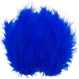 100pcs Royal Blue Feathers Fluffy Turkey Marabou Feathers 4-6 Inches for Crafts Dream Catcher Fringe Trim Colored Feathers Fly Tying Material