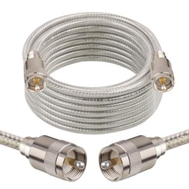 MOOKEERF CB Coax Cable,RG8x Coaxial Cable 15ft,RG8X Stranded Core UHF PL259 Male to Male Low Loss CB Antenna Cable 50 Ohm for HAM Radio,Antenna Analyzer,Dummy Load,SWR Meter