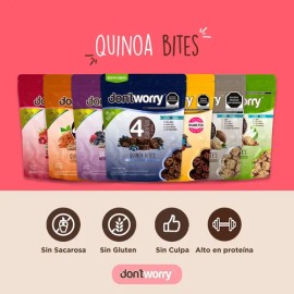 Quinoa Bites Don’t Worry Nuez Almendra 2 Pack Superfood Sin Gluten Sin Azúcar Snack Saludable Alto Fibra Proteína Bajo Calorías Postre Dulces Alimentos Apto Diabeticos Dieta Keto