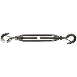 Mizumoto B1353 Stainless Steel Frame Type Turnbuckle with Locking Hook & Hook, 2 Minutes 5 cm(L)