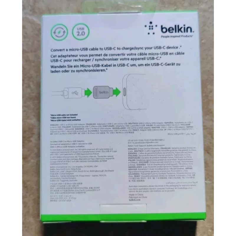 Belkin New Belkin USB-C to Micro-USB Adapter 12W, 2.4 Amp,